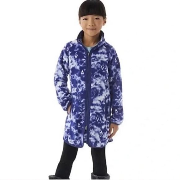 Columbia Disney Frozen II Kids Fleece Jacket L Blue Tie-Dye - Picture 1 of 8